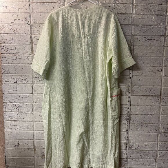 Vintage Mint Green FLoral Embroidered Secret treasure nightgown Mumuu large - Picture 5 of 7